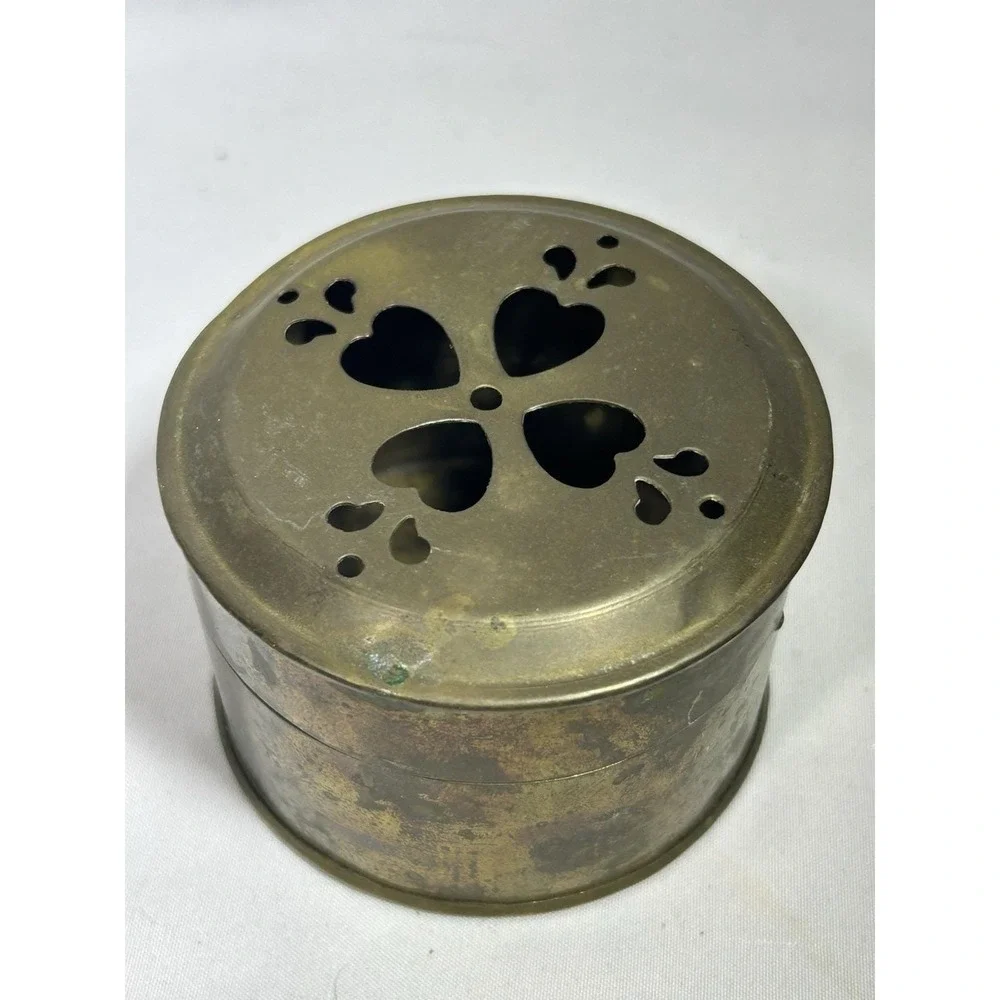 Vintage Brass Trinket Decorative Lidded Pot Incense Storage Box 2